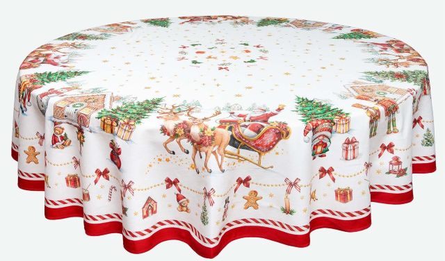 Round Tablecloth coated or cotton (Rudolph. white) Round Tablecloth coated or cotton (Rudolph. white)